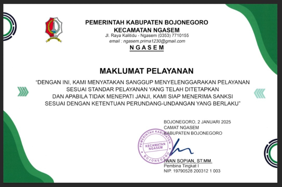PANDAN WANGI (Pelayanan Pengaduan Warga Ngasem Terintegrasi)
