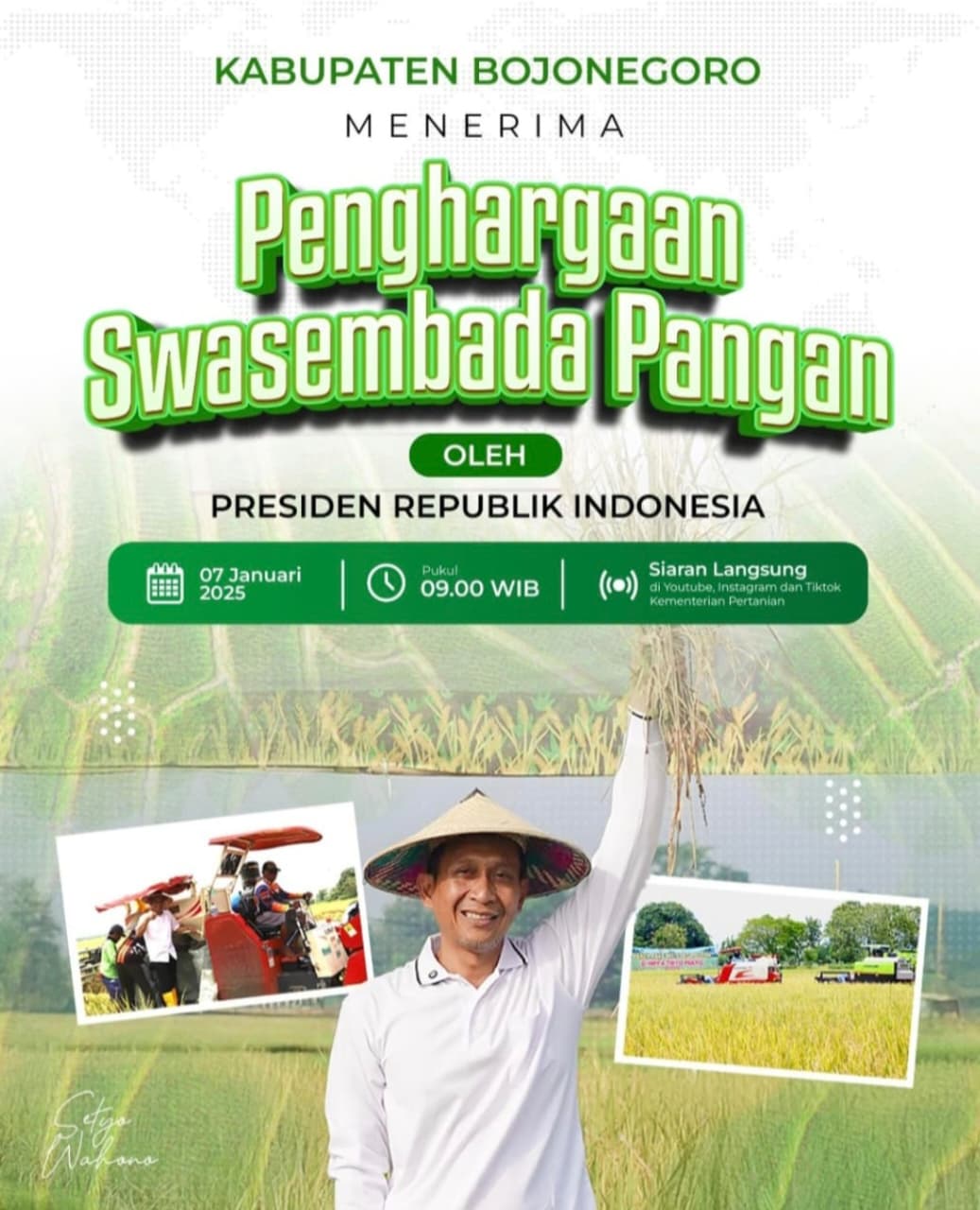 Bapak Bupati Bojonegoro  H. Setyo Wahono Menerima Penghargaan Satya Lencana Wirakarya