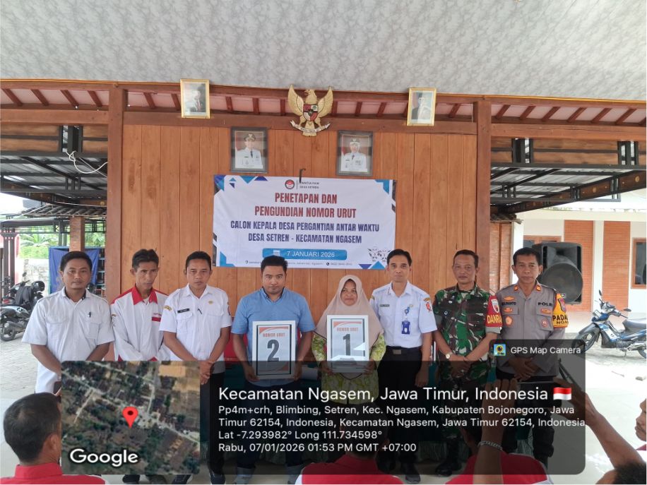 Pengundian Nomor Urut Calon Kepala Desa Pergantian Antar Waktu (PAW) Desa Setren