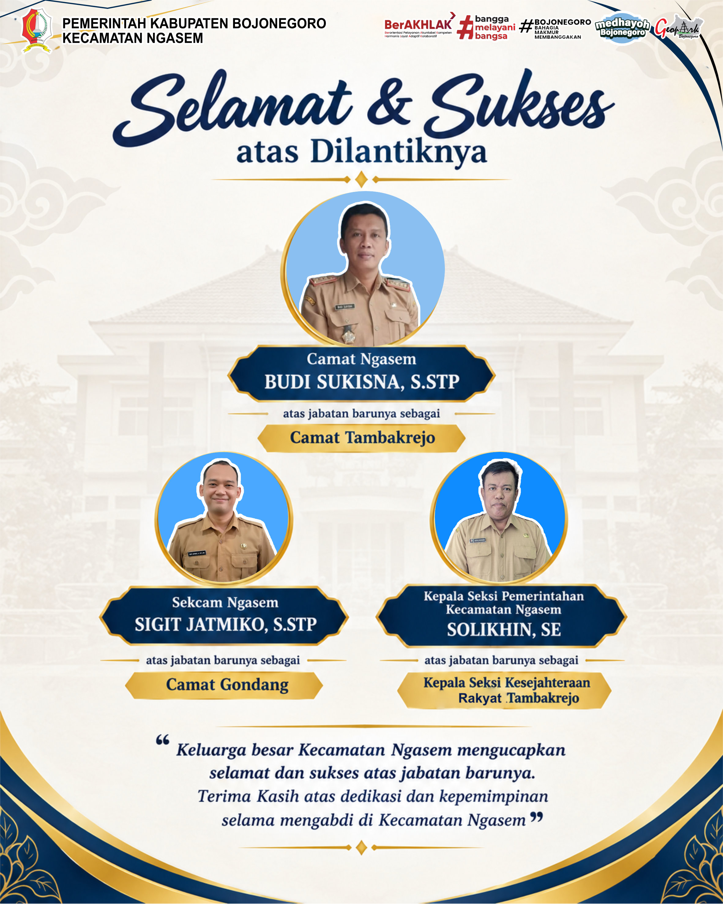 Selamat & Sukses Atas Pelantikan Jabatan Baru ✨